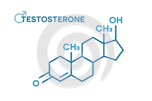 Testosterone hormones molecular formula. Sex hormone symbol