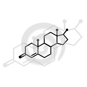 Testosterone molecular formula vector icon