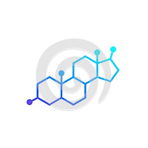 Testosterone molecule, vector icon