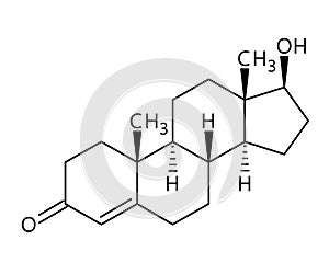 Testosterone structural formula of molecular structure