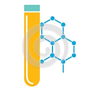 Testtube molecule icon photo