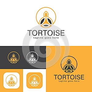 Testudinidae Logo. Simple Tortoise logo.Minimal Turtle icon.Tortoise silhouette.Vector illustration