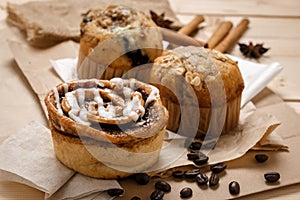 Testy Muffins and Cinnamon roll