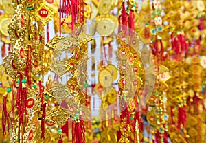 Tet (Vietnam New Year) gold red decorations photo