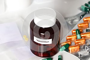 Tetanus Antitoxin ,Medicines are used to treat sick people photo