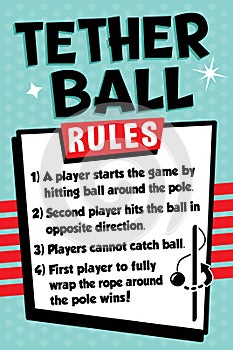 Tetherball Rules Sign, Recess Poster, School Playground and Park Signage, Tetherball Game Instructions