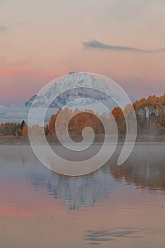 Teton Autumn Sunrise Reflection