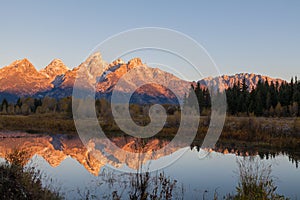Teton Fall Reflection at Sunrise