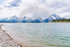 Teton Mountains across Jackson Lake in Grand Teton National Park