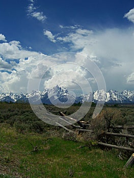 The Teton Mountains near Jackson Hole Wyoming.