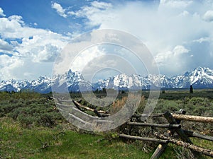 The Teton Mountains near Jackson Hole Wyoming.