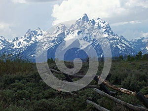 The Teton Mountains near Jackson Hole Wyoming.