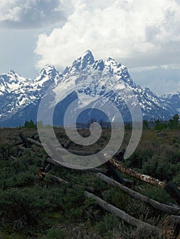 The Teton Mountains near Jackson Hole Wyoming.