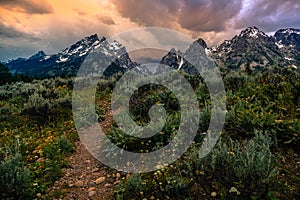 Teton Peaks Sunset, Grand Teton National Park