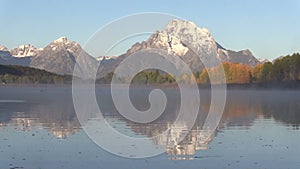 Tetons Fall Reflection Zoom Out