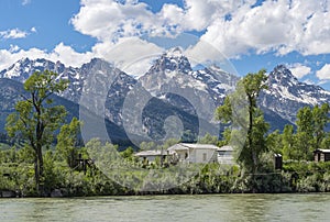 Tetons mountain range and surrounding environment Wyoming state