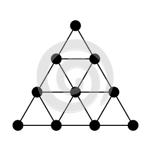Tetractys, or tetrad, or tetractys of the decad, a triangular figure