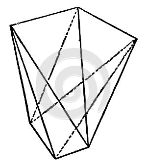 Tetragonal Scalenohedron vintage illustration