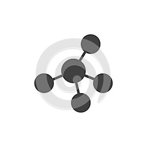 Tetrahedral molecular geometry vector icon