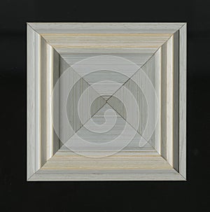 Tetrahedral square decorative rosette of wooden framing strips
