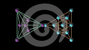 Tetrahedron DNA molecule structure rotating animation