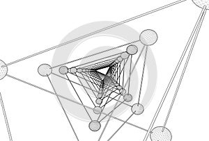 Tetrahedron DNA Molecule Structure Vector