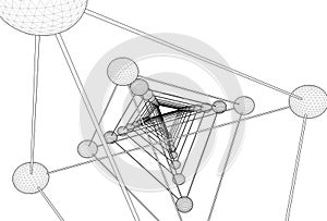 Tetrahedron DNA Molecule Structure Vector