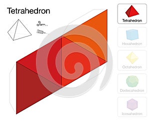 Tetrahedron Platonic Solid Template Paper Model