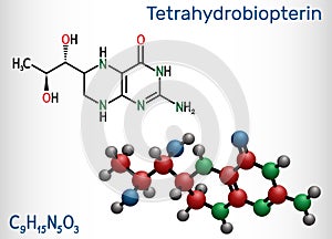 Tetrahydrobiopterin, BH4, THB, sapropterin molecule. It has role as coenzyme, diagnostic agent, human metabolite, cofactor.