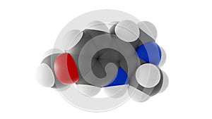 tetrahydroharmine molecule, fluorescent indole alkaloid, molecular structure, isolated 3d model van der Waals