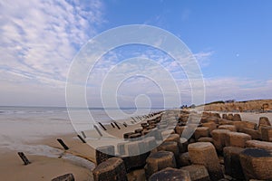 Tetrapod structure on the beach in Kinmen