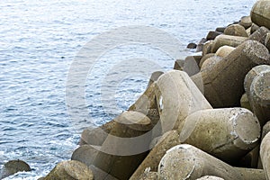 Tetrapods breakwater, a type of structure in coastal engineering used to prevent erosion caused by sea wave and strong wind and