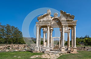 Tetrapylon Gate in Aphrodisias ancient city, Aydin, Turkey