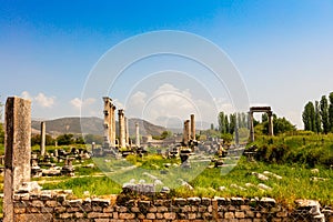 The Tetrastoon area in ancient city of Aphrodisias in Turkey.