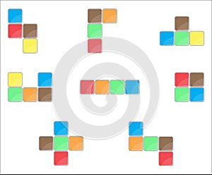 Tetris element set color design