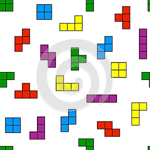 Tetris elements seamless pattern photo