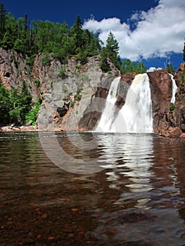 Tettegouche waterfall with water