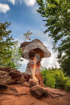 The Teufelstisch, Devil\'s Table, Rock Formation in Hinterweidenthal, Rhineland-Palatinate, Germany, Europe