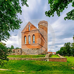 Teutonic castle tower in Czluchow, Pomerania, Poland
