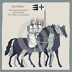 Teutonic Crusaders. Three Knight Riders