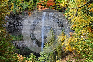 Tews Falls in Hamilton, Ontario autumn scene.