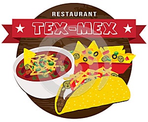 Tex mex food banner vector