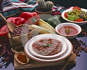 Tex Mex Food. Mexican Pinto Beans.