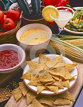 Tex Mex Food. Nachos tortilla chips. photo