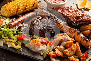 Tex mex grilled meat mix photo