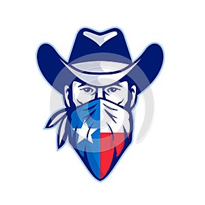 Texan Bandit Taxas Flag Bandana Mascot photo