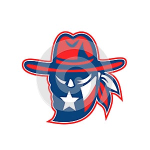 Texan Outlaw Texas Flag Mascot