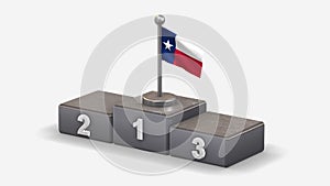 Texas 3D waving flag illustration on winner podium.