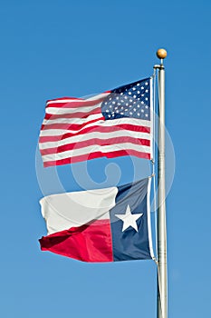 Texas and American Flags