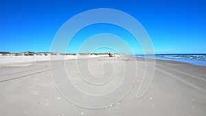 Texas beach abandoned ocean buoy on beach drive POV 4K G24